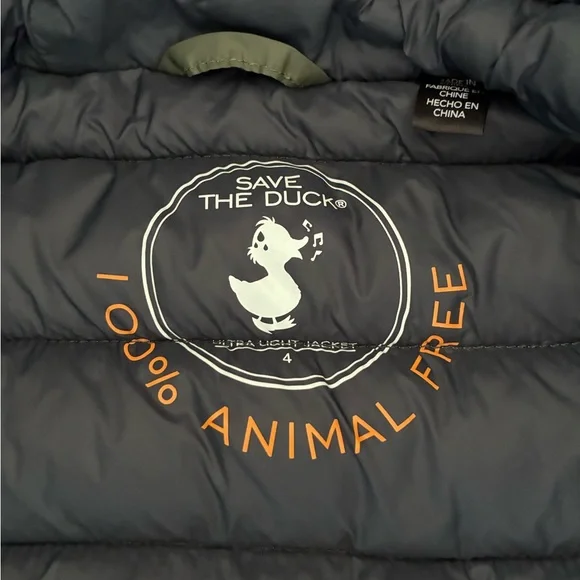 SAVE THE DUCK Kids Forest Green Puffer Jacket